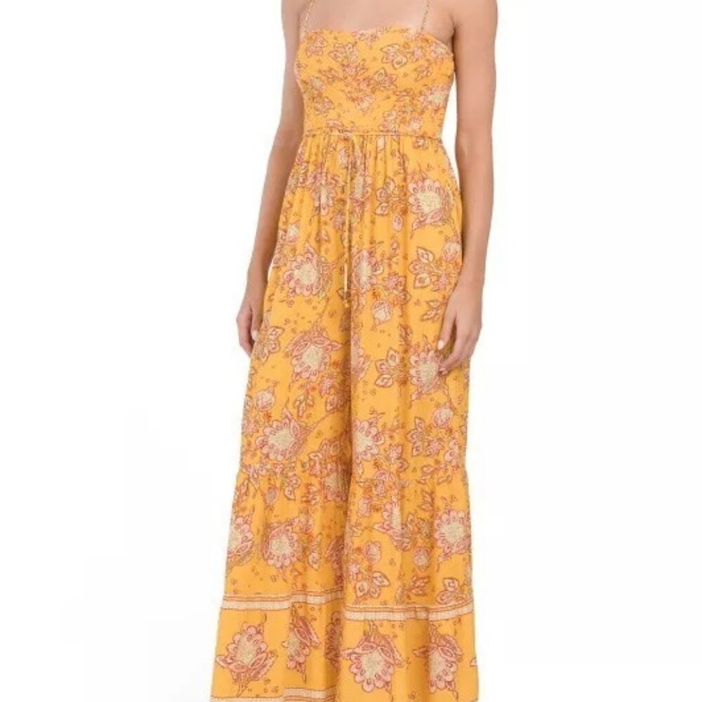 Free People Little of Your Love Jumpsuit Marigold Combo Size Large (L) NWT